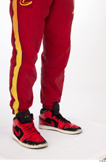 Nabil calf dressed red athletic track pants red black high-top…